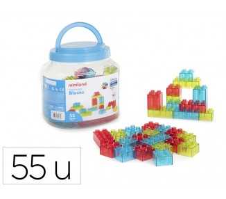 Juego didactico miniland bloques colores translucidos 55 piezas