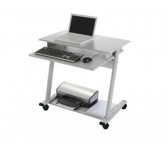 Mesa ordenador rocada rd-9100 sistema bloqueo con ruedas estructura metalica con bandeja teclado extraible