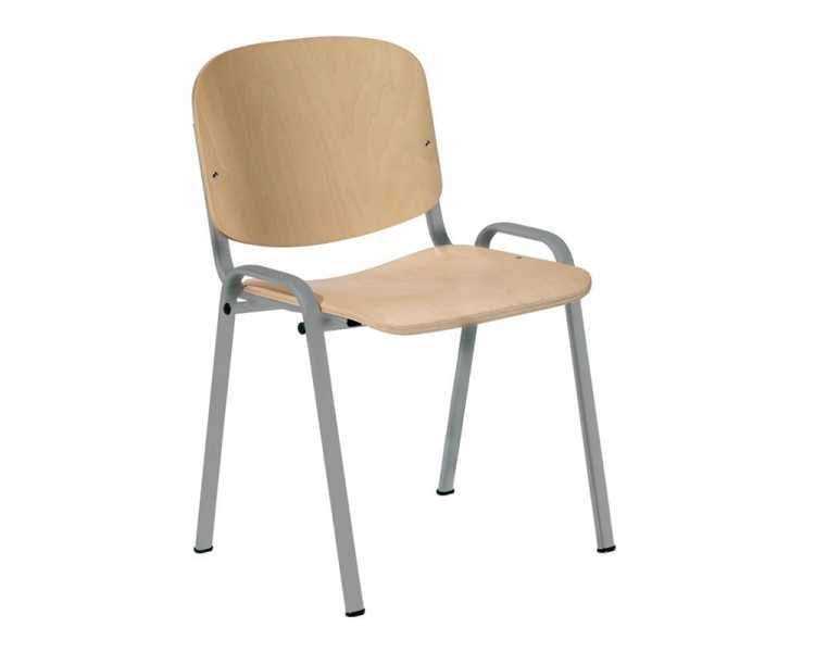 Silla rocada confidente estructura metalica asiento y respaldo madera natural 570x410x810 mm
