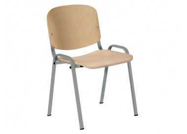 Silla rocada confidente estructura metalica asiento y respaldo madera natural 570x410x810 mm