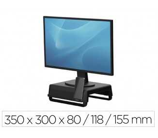Soporte fellowes para monitor breyta 3 ajustes de altura hasta 30 kg 100% reciclable 350x300x80/118/155 mm negro