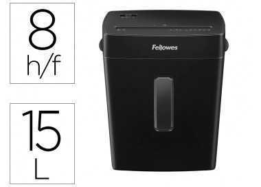 Destructora de documentos fellowes p-42c capacidad 8h seguridad p4 grapas y tarjetas papelera 15 l