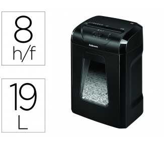 Destructora de documentos fellowes 12c capacidad 8h seguridad p4 grapas clips y tarjetas papelera 19 l