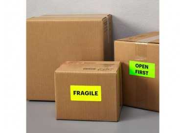 Etiqueta adhesiva tico amarill o fluorescentes permanente fsclaser/inkjet/fotocopia 200x142mm caja de 140 unidades