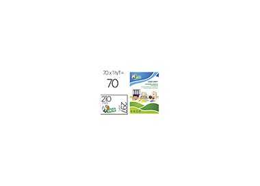 Etiqueta adhesiva tico amarill o fluorescentes permanente fsclaser/inkjet/fotocopia 210x297mm caja de 70 unidades