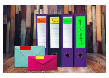 Etiqueta adhesiva tico amarill o fluorescentes permanente fsclaser/inkjet/fotocopia 210x297mm caja de 70 unidades