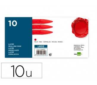 Lacre liderpapel rojo caja de 10 barras