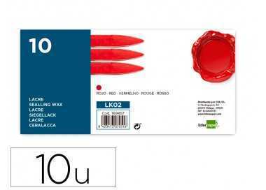 Lacre liderpapel rojo caja de 10 barras