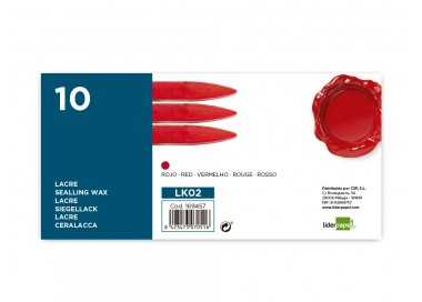 Lacre liderpapel rojo caja de 10 barras