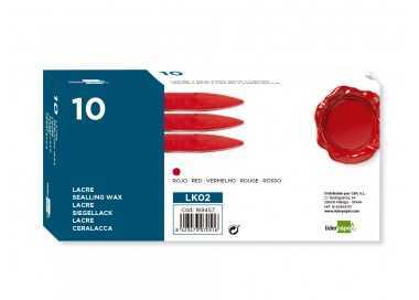 Lacre liderpapel rojo caja de 10 barras