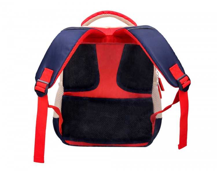 Cartera escolar liderpapel moc hila multibolsillo infantil azul marino rojo beige 350x110x270 mm