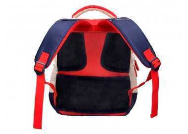 Cartera escolar liderpapel moc hila multibolsillo infantil azul marino rojo beige 350x110x270 mm