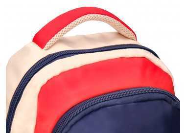 Cartera escolar liderpapel moc hila multibolsillo infantil azul marino rojo beige 350x110x270 mm