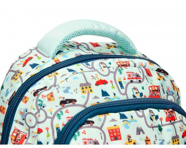 Cartera escolar liderpapel moc hila multibolsillo infantil cars azul 350x110x270 mm