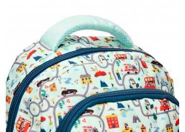 Cartera escolar liderpapel moc hila multibolsillo infantil cars azul 350x110x270 mm