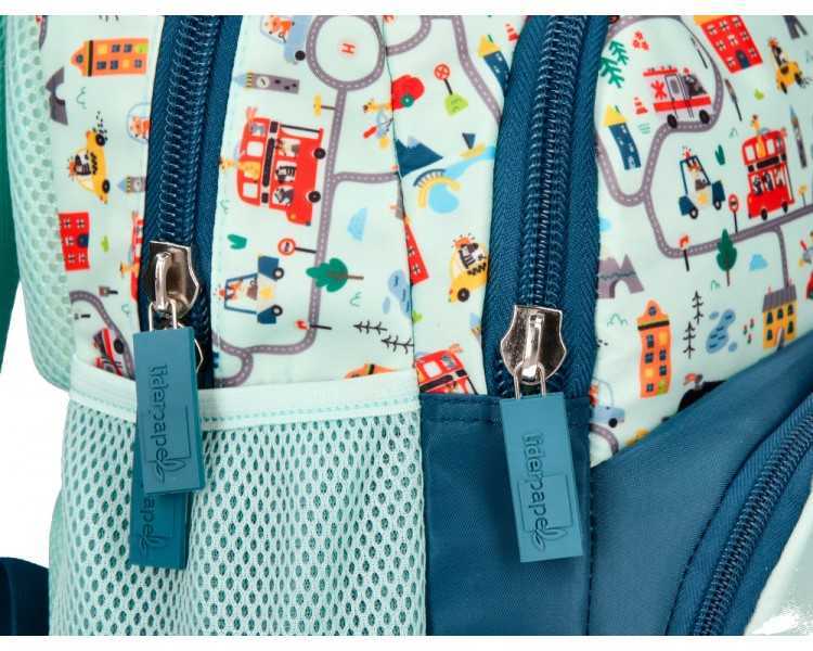 Cartera escolar liderpapel moc hila multibolsillo infantil cars azul 350x110x270 mm