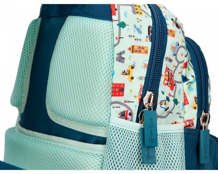 Cartera escolar liderpapel moc hila multibolsillo infantil cars azul 350x110x270 mm