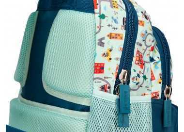 Cartera escolar liderpapel moc hila multibolsillo infantil cars azul 350x110x270 mm