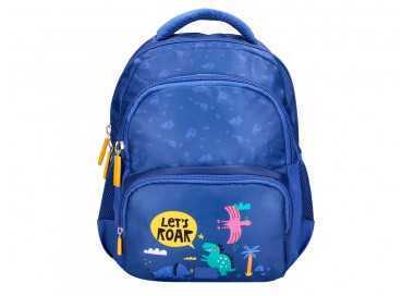 Cartera escolar liderpapel moc hila multibolsillo infantil dino azul 350x110x270 mm