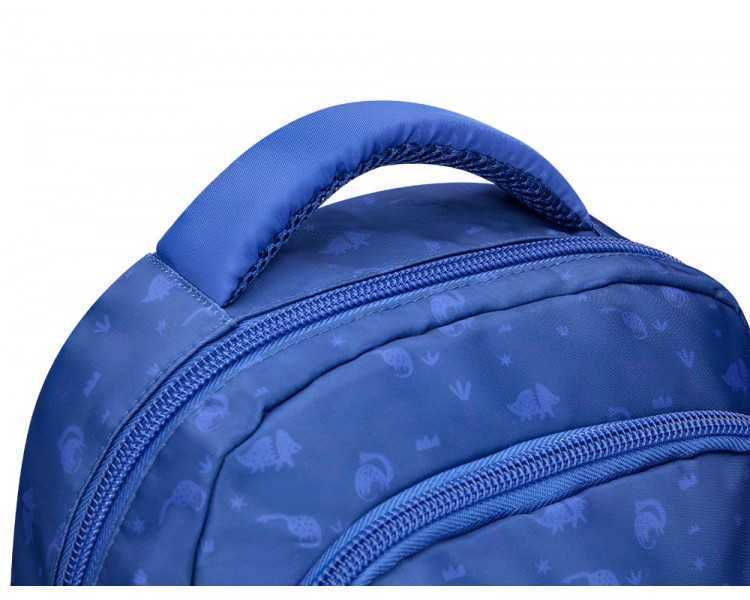 Cartera escolar liderpapel moc hila multibolsillo infantil dino azul 350x110x270 mm