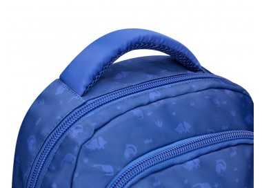 Cartera escolar liderpapel moc hila multibolsillo infantil dino azul 350x110x270 mm
