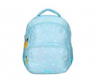 Cartera escolar liderpapel moc hila multibolsillo infantil flowers azul 350x110x270 mm