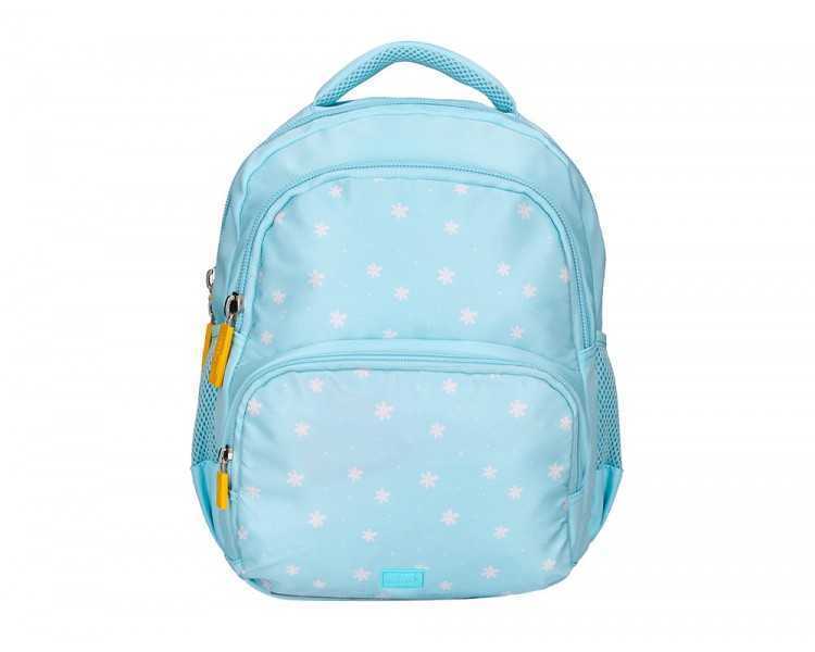 Cartera escolar liderpapel moc hila multibolsillo infantil flowers azul 350x110x270 mm