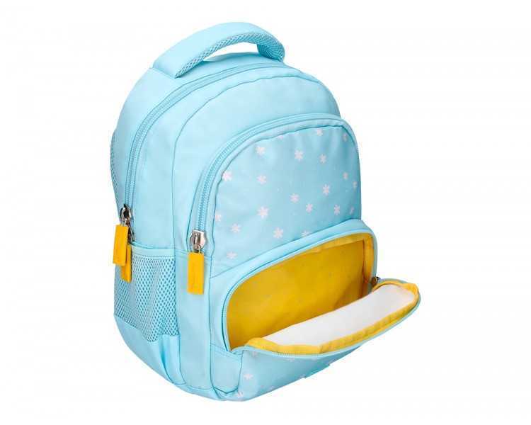 Cartera escolar liderpapel moc hila multibolsillo infantil flowers azul 350x110x270 mm
