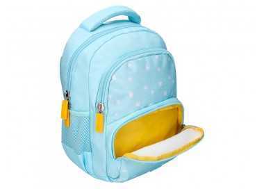 Cartera escolar liderpapel moc hila multibolsillo infantil flowers azul 350x110x270 mm