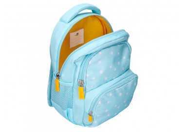 Cartera escolar liderpapel moc hila multibolsillo infantil flowers azul 350x110x270 mm