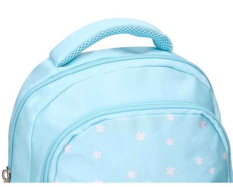 Cartera escolar liderpapel moc hila multibolsillo infantil flowers azul 350x110x270 mm