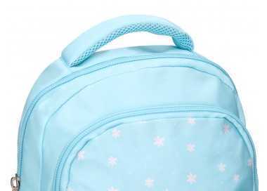 Cartera escolar liderpapel moc hila multibolsillo infantil flowers azul 350x110x270 mm