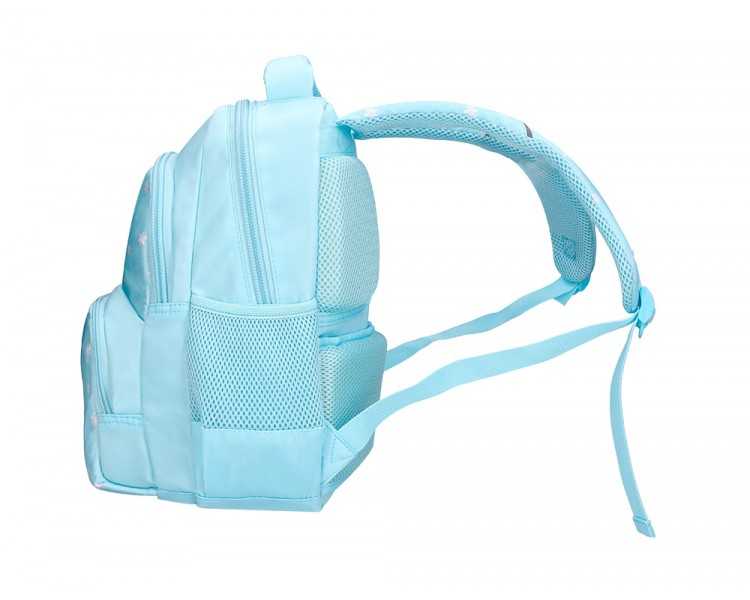 Cartera escolar liderpapel moc hila multibolsillo infantil flowers azul 350x110x270 mm
