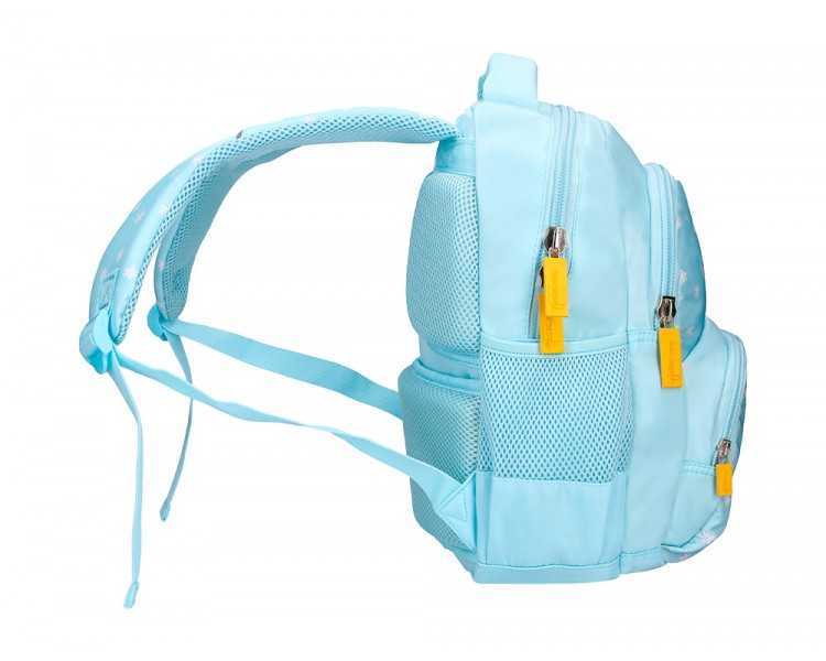 Cartera escolar liderpapel moc hila multibolsillo infantil flowers azul 350x110x270 mm