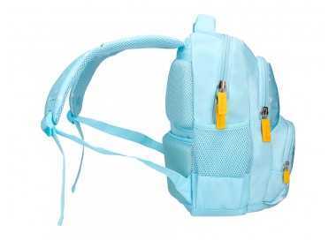 Cartera escolar liderpapel moc hila multibolsillo infantil flowers azul 350x110x270 mm