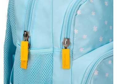 Cartera escolar liderpapel moc hila multibolsillo infantil flowers azul 350x110x270 mm