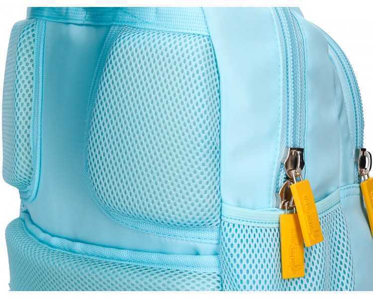 Cartera escolar liderpapel moc hila multibolsillo infantil flowers azul 350x110x270 mm