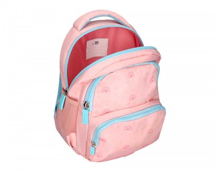 Cartera escolar liderpapel moc hila multibolsillo infantil rainbows rosa 350x110x270 mm