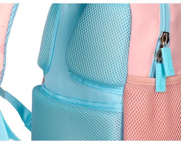 Cartera escolar liderpapel moc hila multibolsillo infantil rainbows rosa 350x110x270 mm