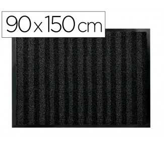 Alfombra para suelo q-connect premium para interiores antideslizante fibra polipropileno y fieltro gris 90x150 cm