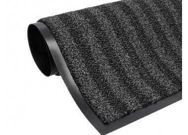 Alfombra para suelo q-connect premium para interiores antideslizante fibra polipropileno y fieltro gris 90x150 cm