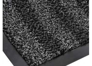 Alfombra para suelo q-connect premium para interiores antideslizante fibra polipropileno y fieltro gris 90x150 cm