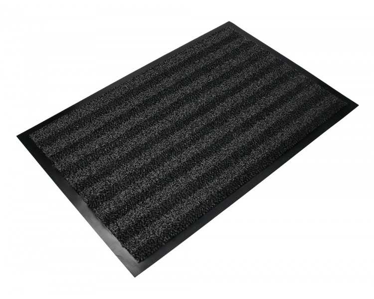 Alfombra para suelo q-connect premium para interiores antideslizante fibra polipropileno y fieltro gris 60x40 cm