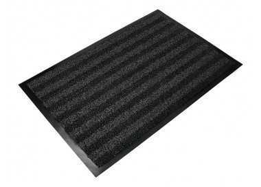 Alfombra para suelo q-connect premium para interiores antideslizante fibra polipropileno y fieltro gris 60x40 cm