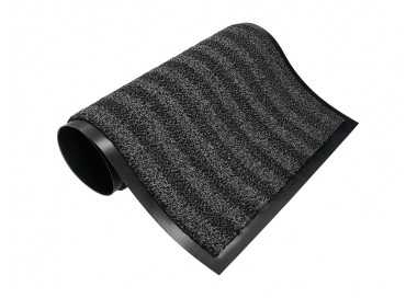 Alfombra para suelo q-connect premium para interiores antideslizante fibra polipropileno y fieltro gris 60x40 cm