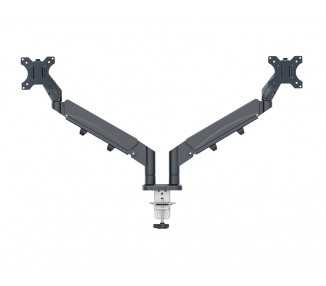 Brazo para monitor y portatil leitz ergo spacesaving dual gris oscuro
