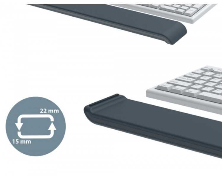 Reposamuñecas leitz ergo para teclado ajustable gris oscuro