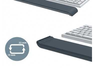 Reposamuñecas leitz ergo para teclado ajustable gris oscuro