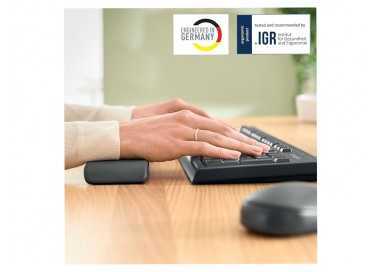 Reposamuñecas leitz ergo para teclado ajustable gris oscuro
