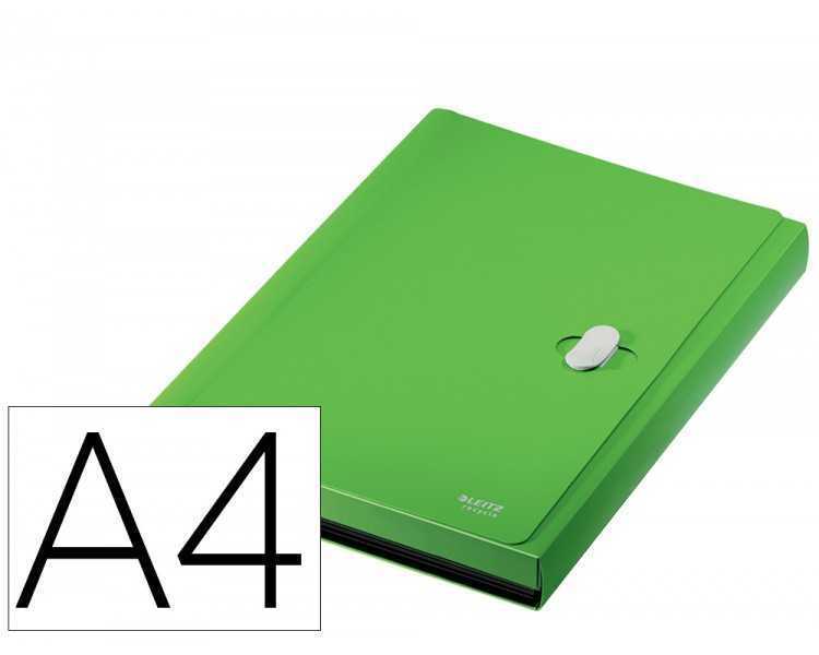 Carpeta leitz recycle clasificador fuelle polipropileno 5+1 compartimentos din a4 verde